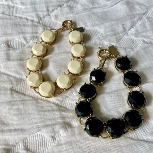 Black & cream bubble bracelet set. Gold detail, 7.5” length, Mindy Mae’s Market